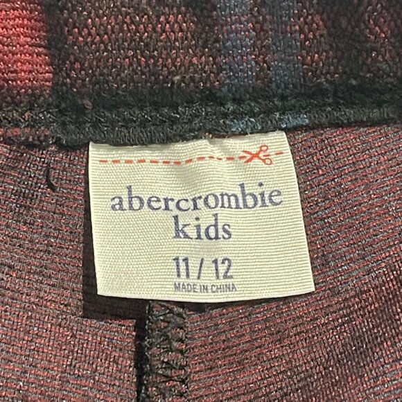Abercrombie Kids Girls Plaid Pleated Skirt 11/12 Red & Black Cotton Blend - Picture 4 of 10